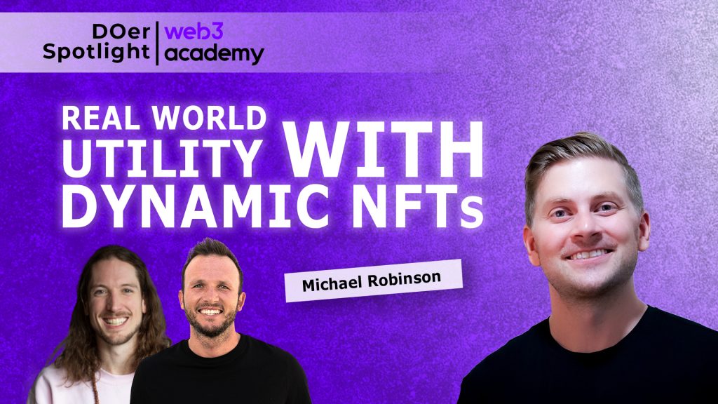 Banner that says "Real World Utility With Dynamic NFTs"